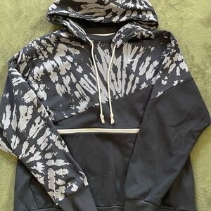 Nike Black and Gray Hoodie Sweatshirt